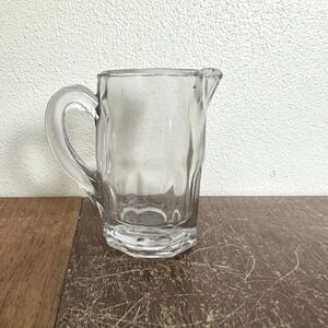 Vintage Clear Pressed Glass Creamer‎ Pitcher with handle